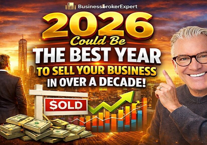 2026 business selling opportunity advertisement with businessman.